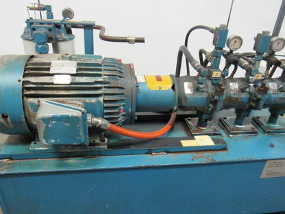 15HP 100 Gal. Hydraulic Power Unit W/Triple Stack Pumps 460V 3Ph