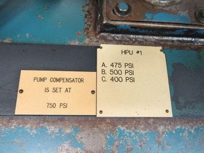 15HP 100 Gal. Hydraulic Power Unit W/Triple Stack Pumps 460V 3Ph