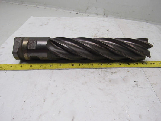 Quinco Tools 2-1/2" 6 Flute Spiral End Mill 14" OAL 2-1/2" Combo Shank