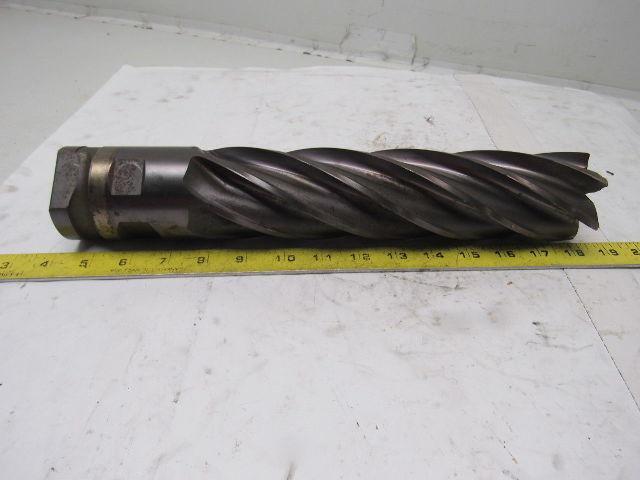 Quinco Tools 2-1/2" 6 Flute Spiral End Mill 14" OAL 2-1/2" Combo Shank