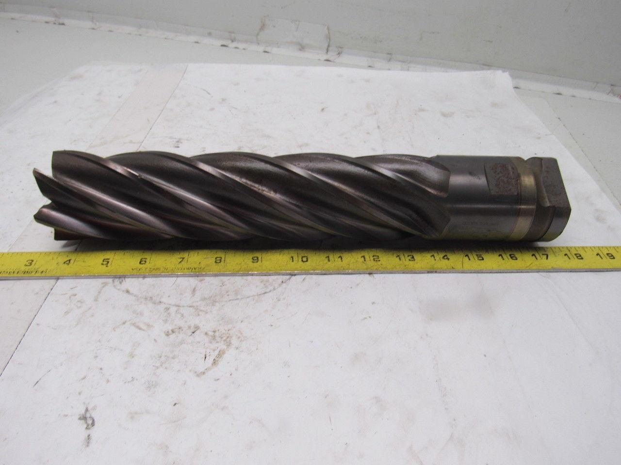 Quinco Tools 2-1/2" 6 Flute Spiral End Mill 14" OAL 2-1/2" Combo Shank