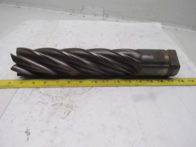 Quinco Tools 2-1/2" 6 Flute Spiral End Mill 14" OAL 2-1/2" Combo Shank