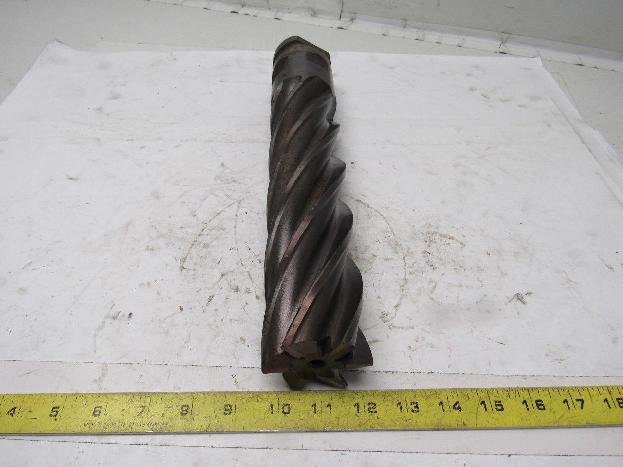 Quinco Tools 2-1/2" 6 Flute Spiral End Mill 14" OAL 2-1/2" Combo Shank