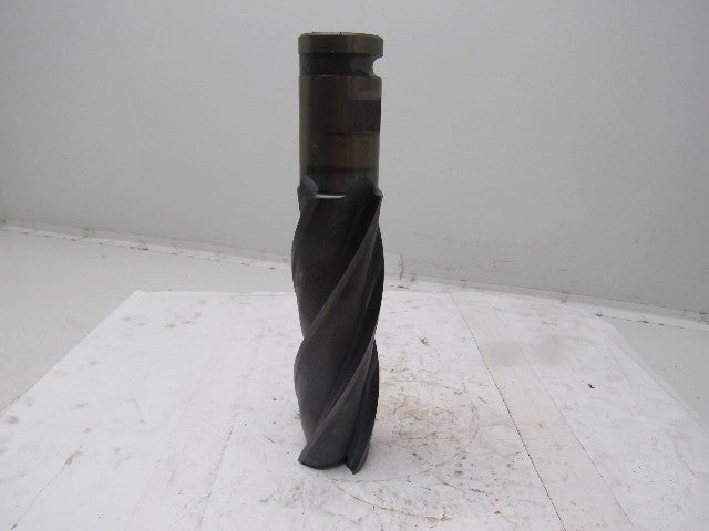 Quinco 2-1/2" 346.6mm 4 Flute Spiral End Mill 2" Combo Shank 8" Cut