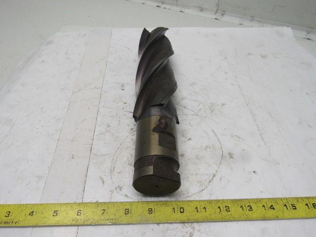 Quinco 2-1/2" 346.6mm 4 Flute Spiral End Mill 2" Combo Shank 8" Cut