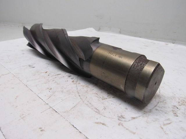 Quinco 2-1/2" 346.6mm 4 Flute Spiral End Mill 2" Combo Shank 8" Cut