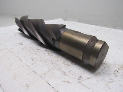 Quinco 2-1/2" 346.6mm 4 Flute Spiral End Mill 2" Combo Shank 8" Cut