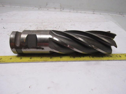 Quinco 2-1/2" 6 Flute Spiral End Mill 2-1/2" Combo Shank 6-1/2" Cut