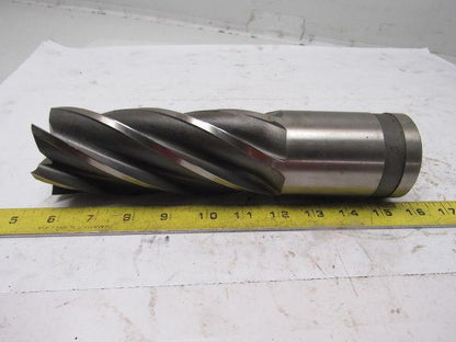 Quinco 2-1/2" 6 Flute Spiral End Mill 2-1/2" Combo Shank 6-1/2" Cut