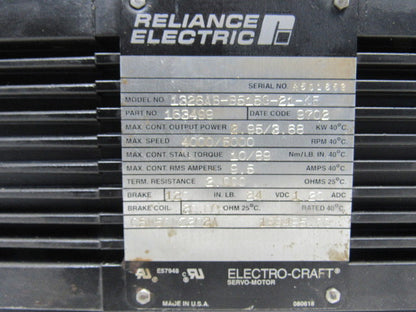 Reliance Electric 1326AB-B515G-21K5 5000RPM 3.58kW 89Nm/LB Stall AC Servo Motor