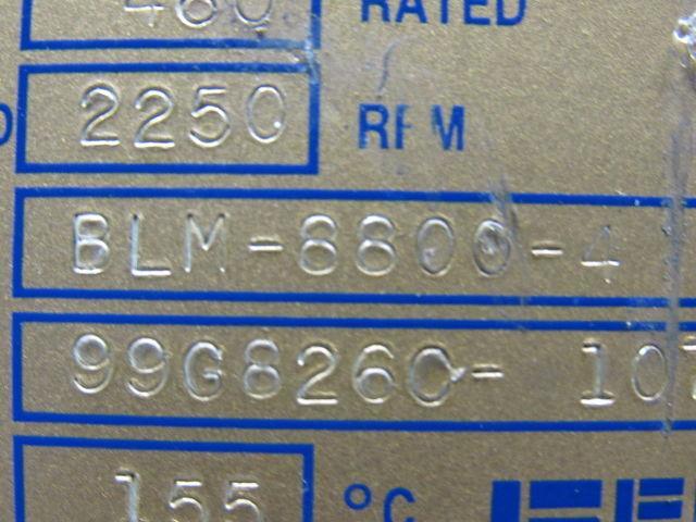 Emerson BLM-8800-4 460V 2250RPM 80A Stall 150Hz Brushless Perm Mag Servo Motor