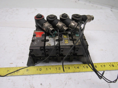 Shrader Parker M2132413049 4/2 Air Valve Bank 24V DC Coils Manifold