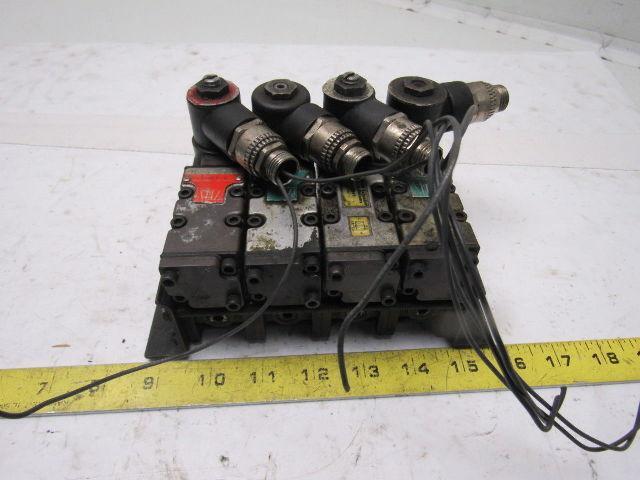 Shrader Parker M2132413049 4/2 Air Valve Bank 24V DC Coils Manifold