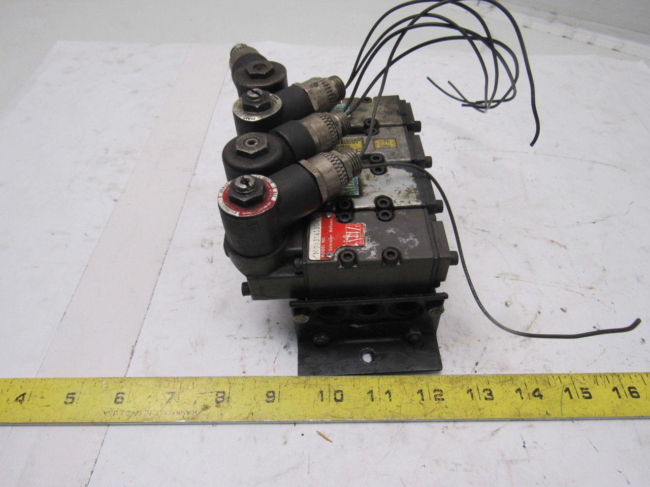 Shrader Parker M2132413049 4/2 Air Valve Bank 24V DC Coils Manifold