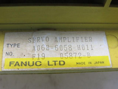 Fanuc A06B-6058-H011 Servo Amplifier A20B-1003-0082/02A  A20B-1003-0090/02/07B