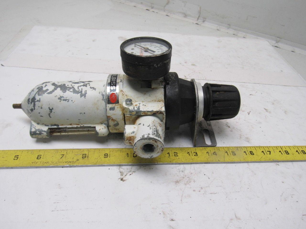 Devilbiss HLT-510 Pneumatic Filter Regulator 1/2" In 1/4" out 250 PSI max.