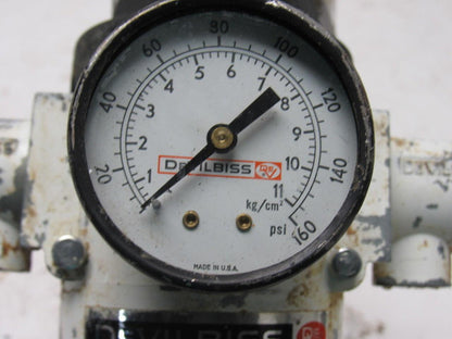 Devilbiss HLT-510 Pneumatic Filter Regulator 1/2" In 1/4" out 250 PSI max.