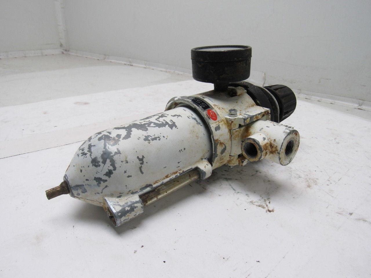 Devilbiss HLT-510 Pneumatic Filter Regulator 1/2" In 1/4" out 250 PSI max.