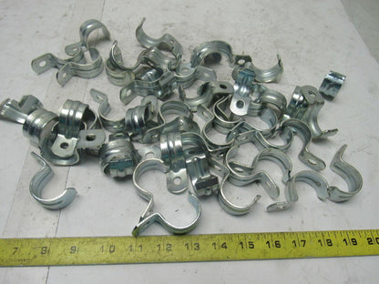 1" One Hole Plated Conduit/Pipe Hanger Clamp lot of 45