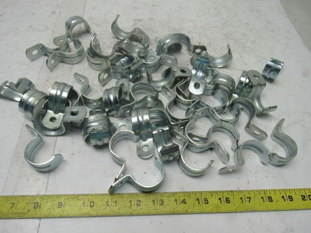 1" One Hole Plated Conduit/Pipe Hanger Clamp lot of 45