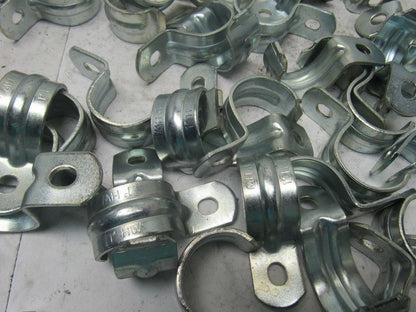 1" One Hole Plated Conduit/Pipe Hanger Clamp lot of 45