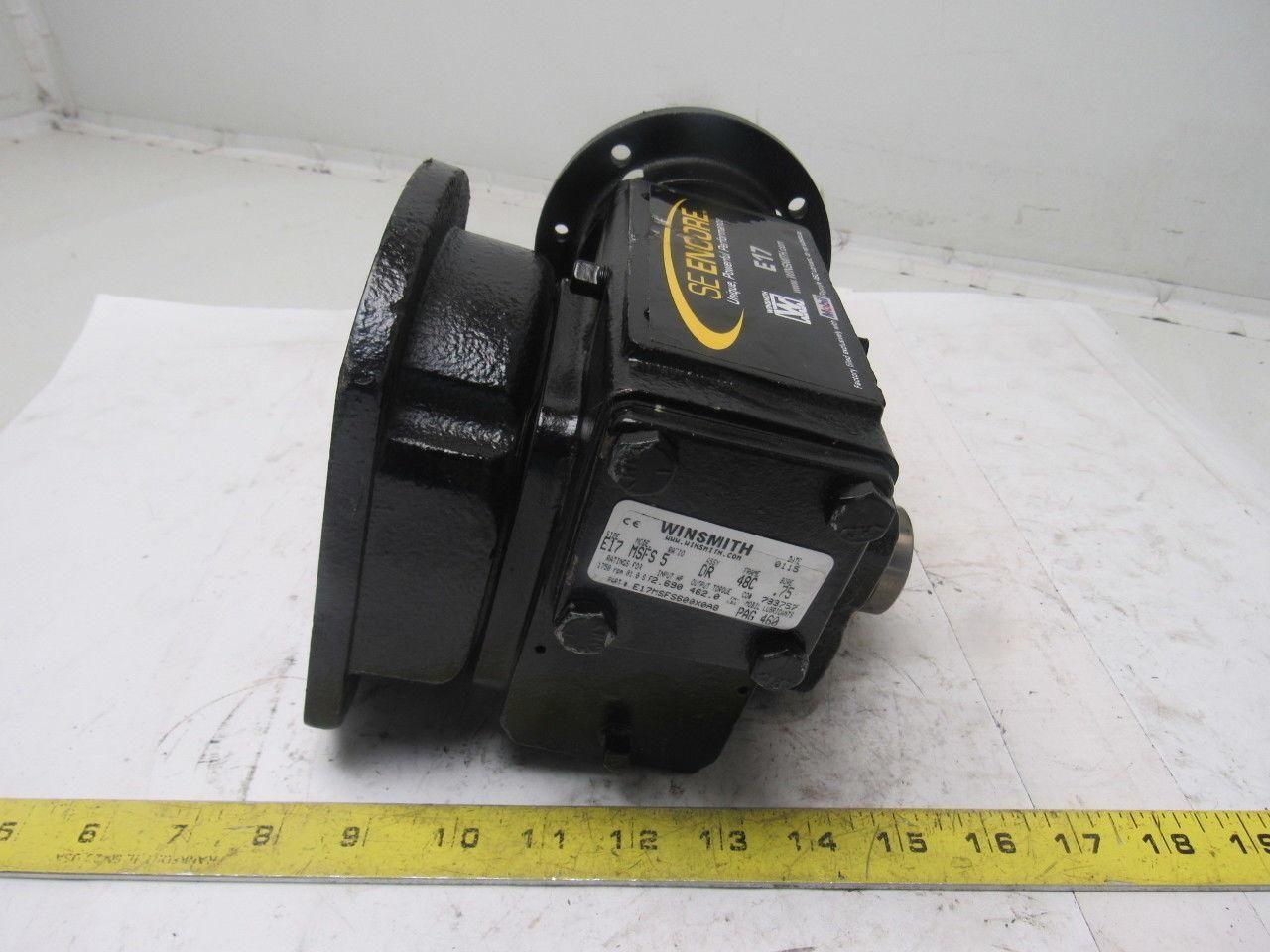 Winsmith E17MSFS5DR48C.75 5:1 Ratio 1750RPM 2.69Hp Input 350RPM Output Gear Box