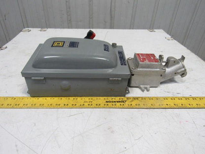 Square D Pyle YXA13032-G 600V 20Hp 30A 3Ph Fused 3 Pole Disconnect 4P Plug