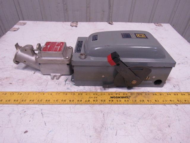 Square D Pyle YXA13032-G 600V 20Hp 30A 3Ph Fused 3 Pole Disconnect 4P Plug
