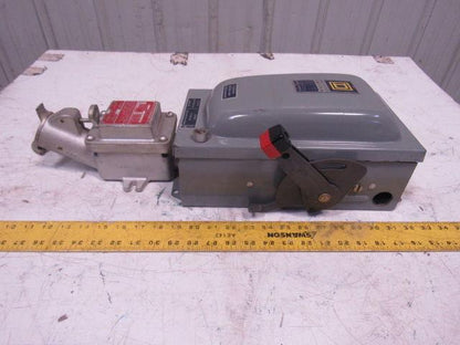 Square D Pyle YXA13032-G 600V 20Hp 30A 3Ph Fused 3 Pole Disconnect 4P Plug