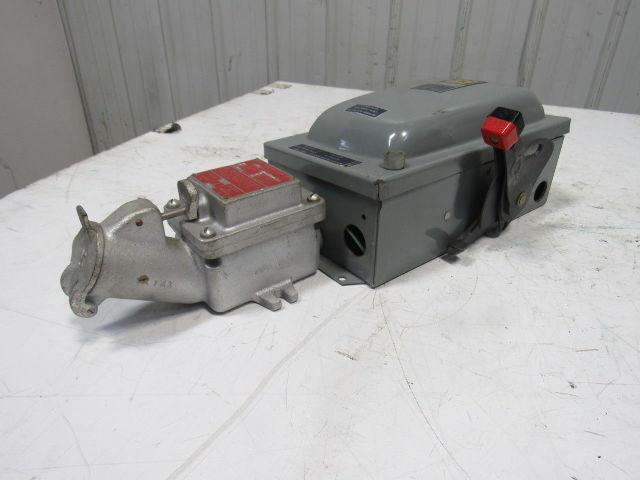 Square D Pyle YXA13032-G 600V 20Hp 30A 3Ph Fused 3 Pole Disconnect 4P Plug