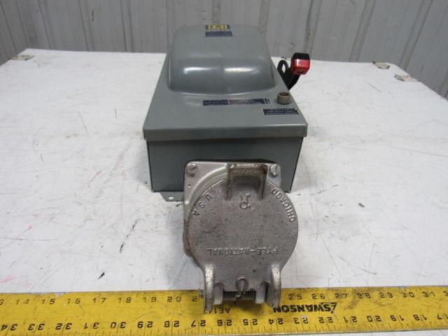 Square D Pyle H362AWK JRCBB-36036 60A 600V 3P Fused Disconnect W/ Style J Plug