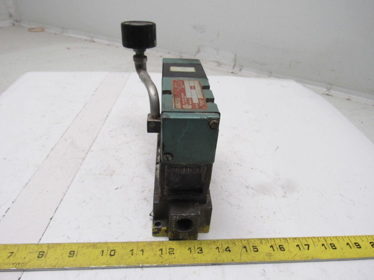 Pneumatics 153SA415K Pneumatic Solenoid Valve W/Flow Control & Base