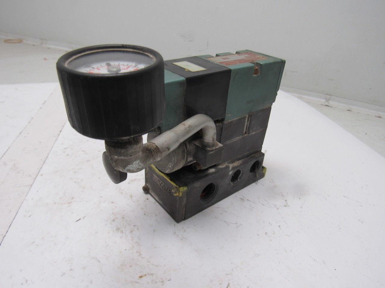 Pneumatics 153SA415K Pneumatic Solenoid Valve W/Flow Control & Base