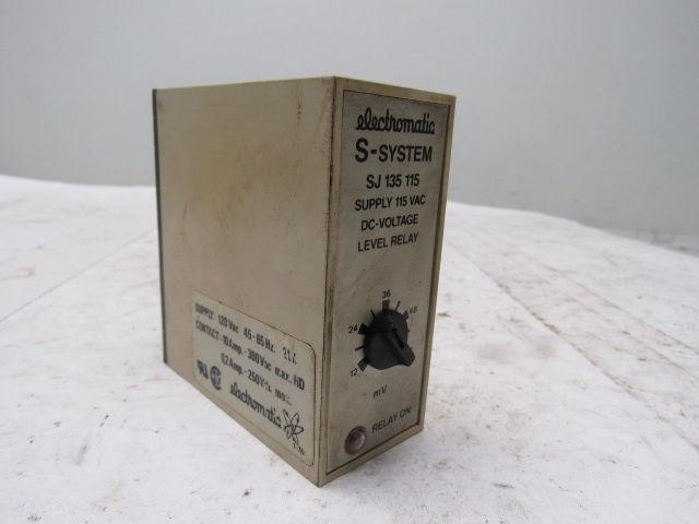 Electromatic SJ 135 115 120V Input  DC Voltage Level Relay 45-60Hz