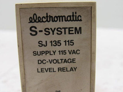Electromatic SJ 135 115 120V Input  DC Voltage Level Relay 45-60Hz