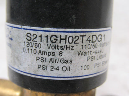 GC Valves S211GH02T4DG1 110/120V 50/60Hz Air WOG Steam Solenoid Valve 1/2"