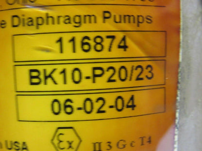 All-Pro BK10-P20/23 1" A100 Plastic Double Diaphragm Pump 41 GPM 120 PSI