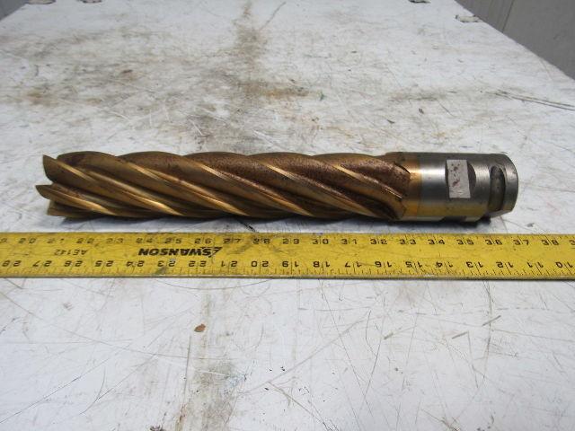 2-1/2" Tin Coated 6 Flute Twist End Mill Cutter 2-1/2" Combo Shank 12" Edge
