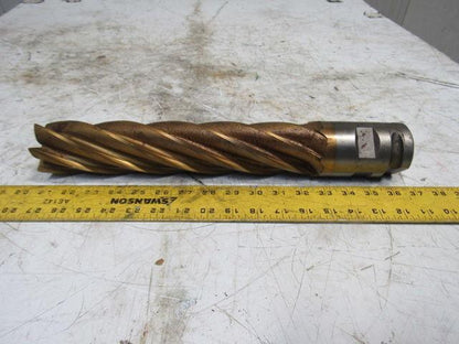 2-1/2" Tin Coated 6 Flute Twist End Mill Cutter 2-1/2" Combo Shank 12" Edge