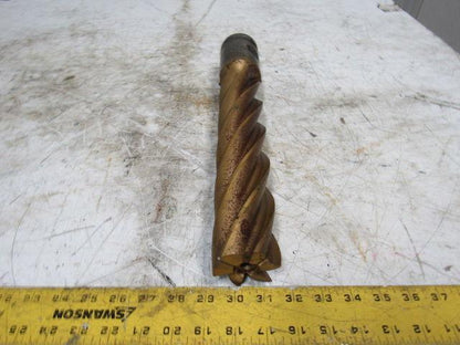 2-1/2" Tin Coated 6 Flute Twist End Mill Cutter 2-1/2" Combo Shank 12" Edge