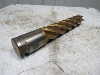2-1/2" Tin Coated 6 Flute Twist End Mill Cutter 2-1/2" Combo Shank 12" Edge