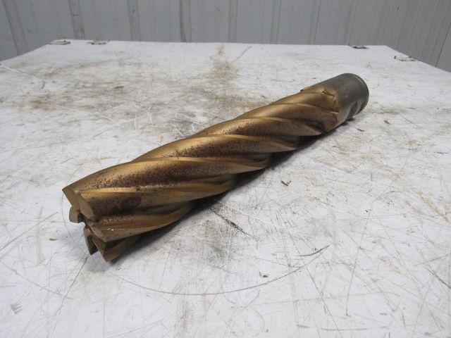 2-1/2" Tin Coated 6 Flute Twist End Mill Cutter 2-1/2" Combo Shank 12" Edge