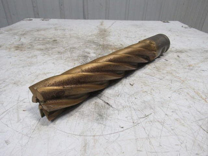 2-1/2" Tin Coated 6 Flute Twist End Mill Cutter 2-1/2" Combo Shank 12" Edge
