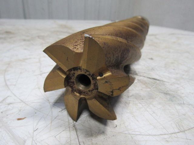 2-1/2" Tin Coated 6 Flute Twist End Mill Cutter 2-1/2" Combo Shank 12" Edge