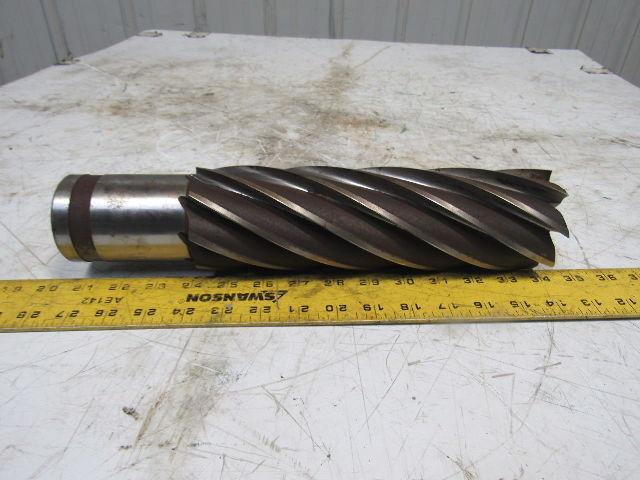 Quinco 3" HSS 8 Flute Twist End Mill 2-1/2" Combo Shank 10" Edge