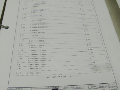 Trumpf L4030 93614-5-233 Rev 5 (JIC) Electrical Schematics Manual Book (English)