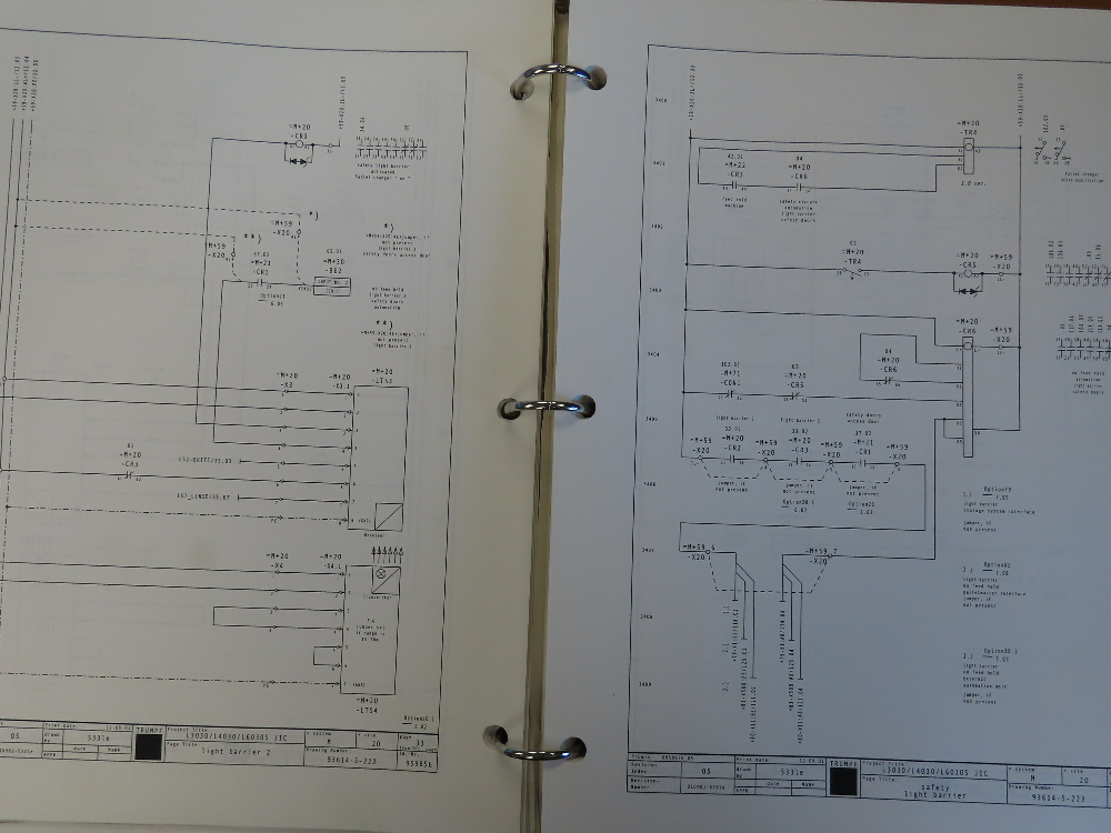 Trumpf L4030 93614-5-233 Rev 5 (JIC) Electrical Schematics Manual Book (English)