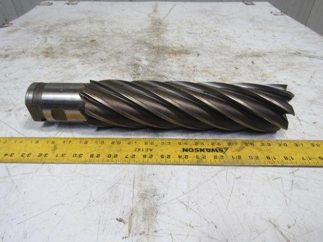 Quinco 3" HSS 8 Flute Twist End Mill 2-1/2" Combo Shank 12" Edge