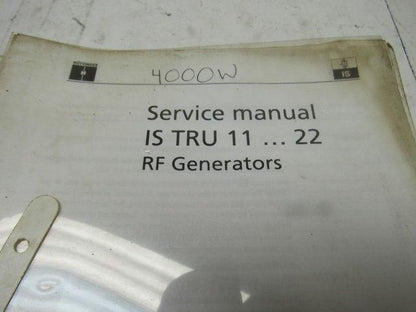 Trumpf IS TRU 1122 RF Generator Service Manual (English)
