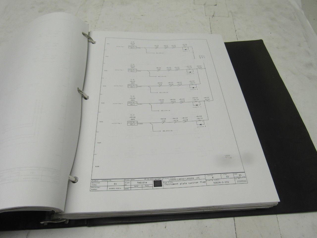 Trumpf L3030/L40360/L6030S JIC Laser Electrical Schematics Manual Book (English)